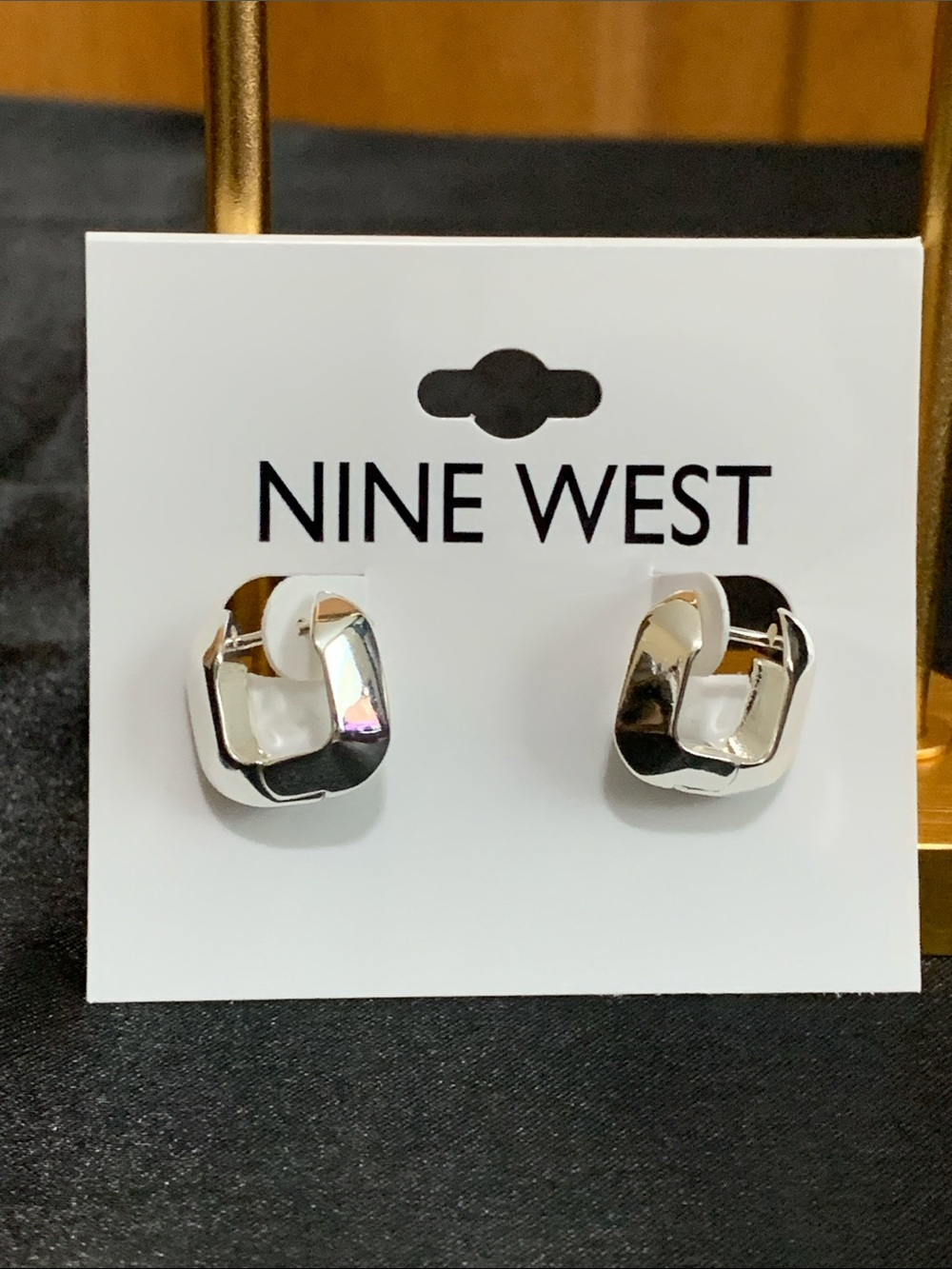 NWT Nine West silver tone earrings